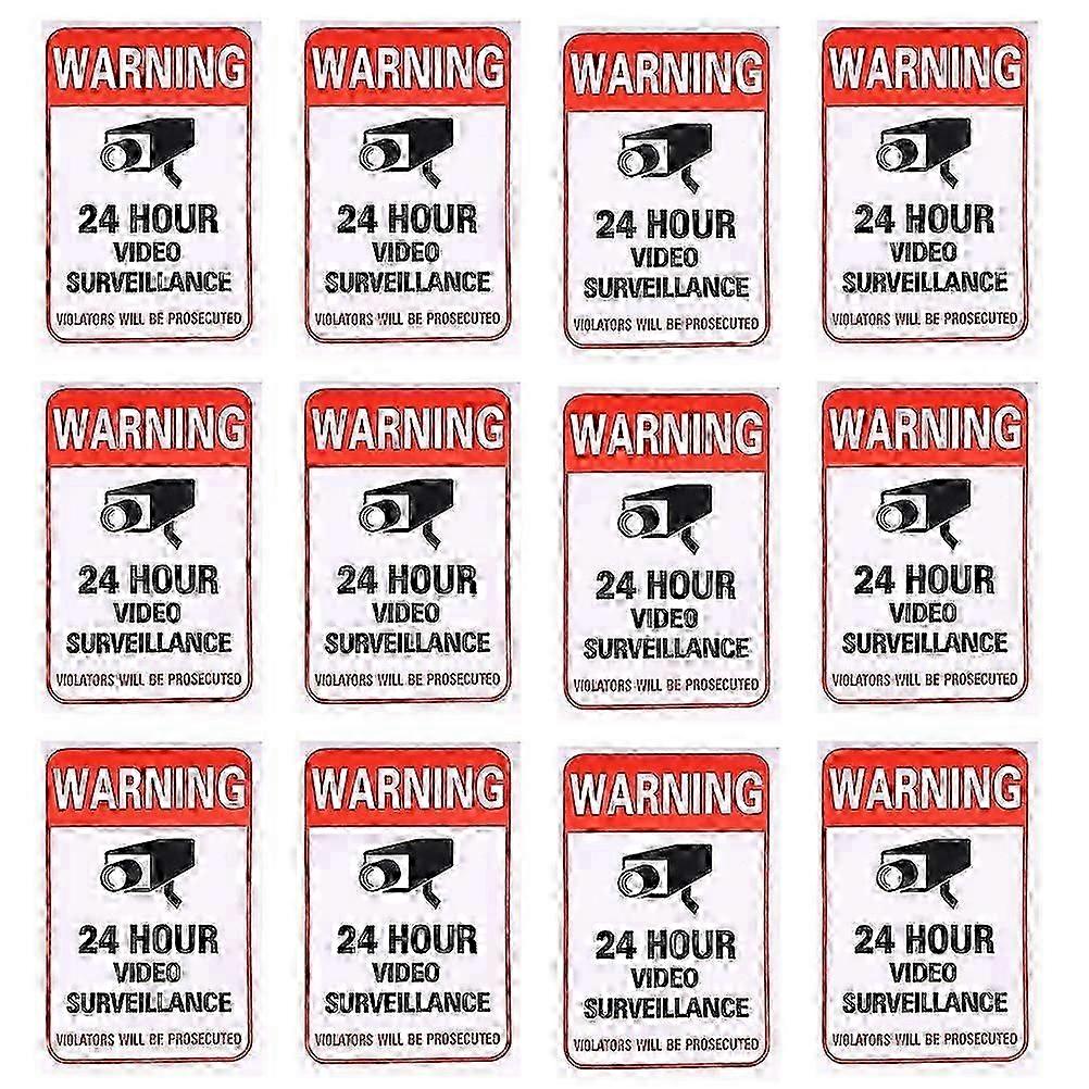 20 قطعة ملصقات Tvd في الهواء الطلق علامة المراقبة بالفيديو علامة تحذير 24 ساعة ملصقات تحذير الفيديو