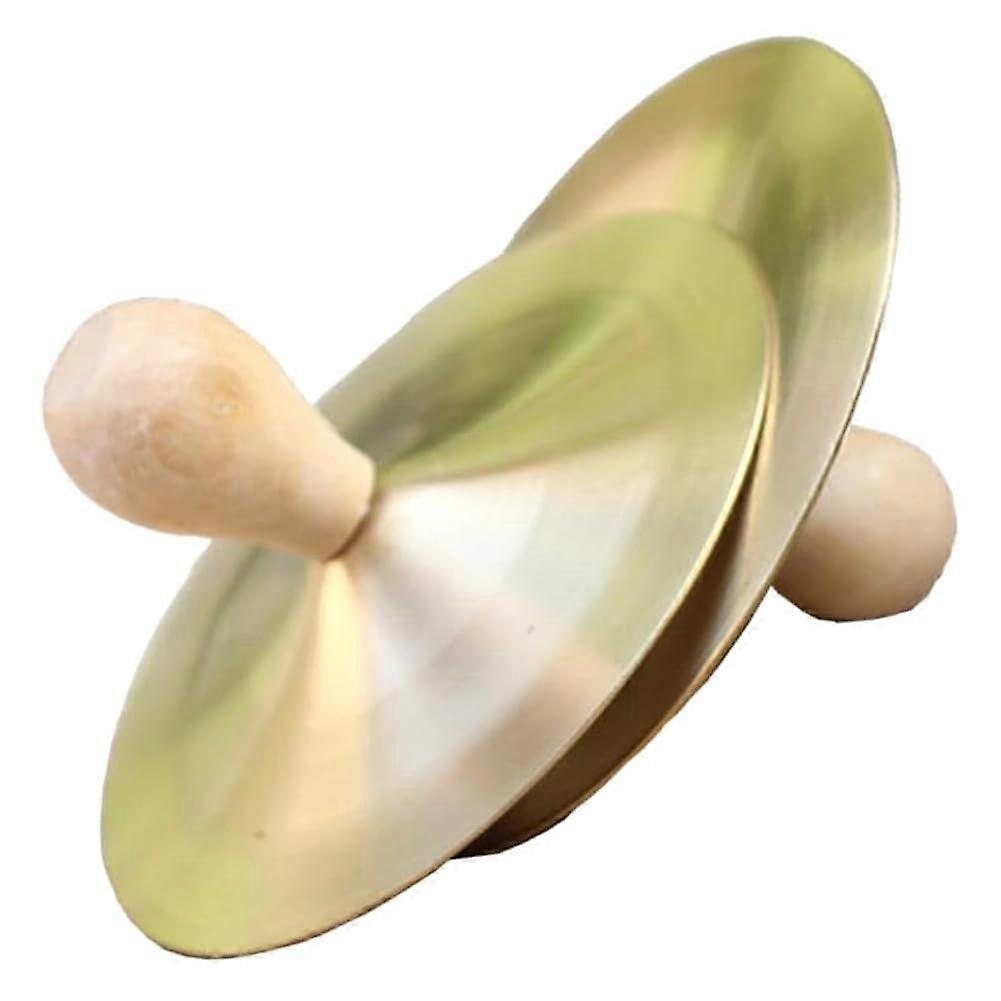 Brass Finger Cymbals With Wooden Buttons, 1 Pair, Easy To Use Percussion Instrument For Dancers