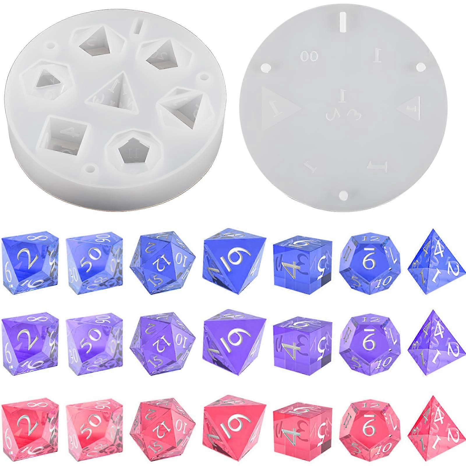 DND Dice Silicone Mold, Polyhedral Dice Casting Resin Molds, DND Cube Molds for Epoxy Resin