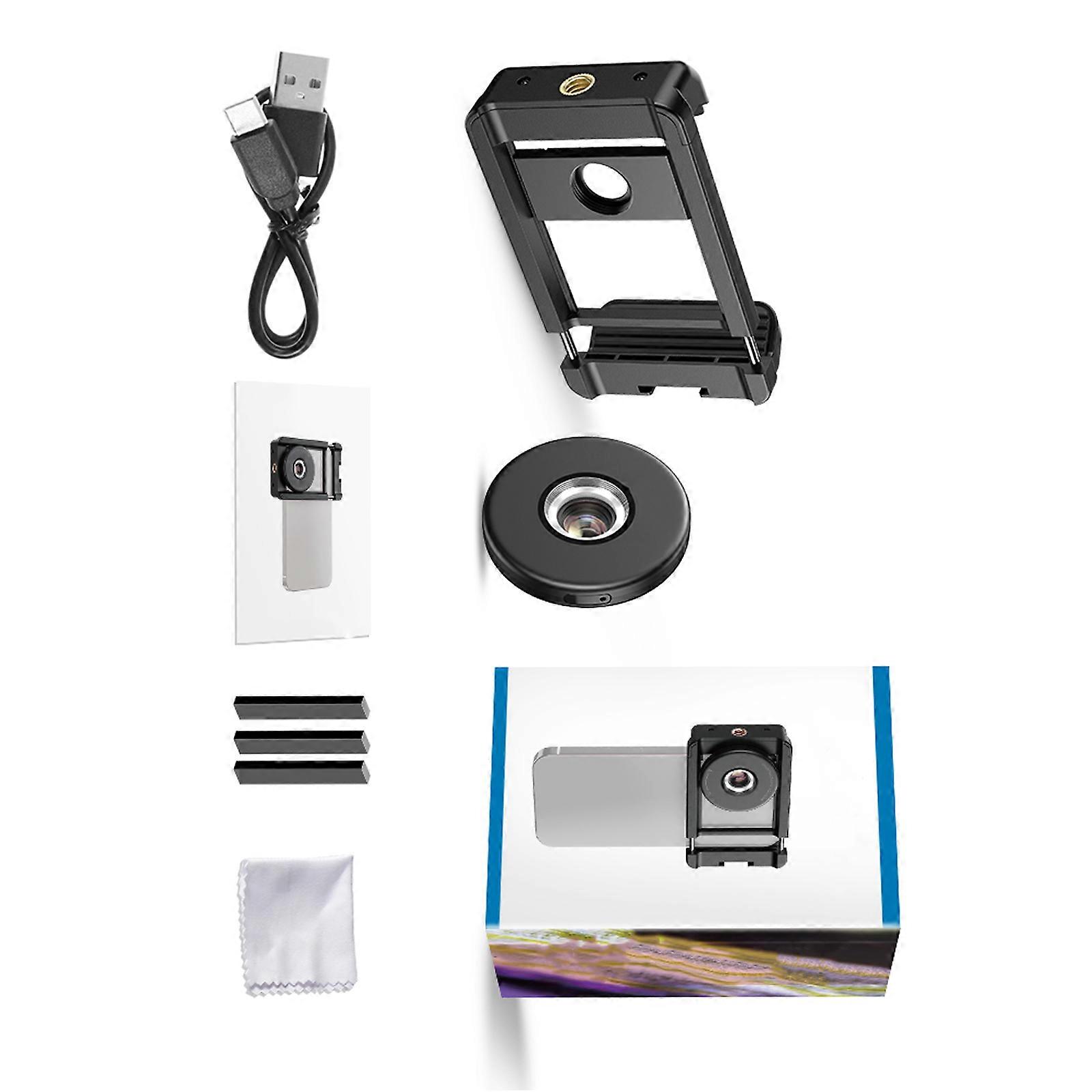 Microscope with LED Fill Lights CPL Filter 100X Digital Microscope Lens Portable Pocket Phone Microscope Lens Attachment Multicolor