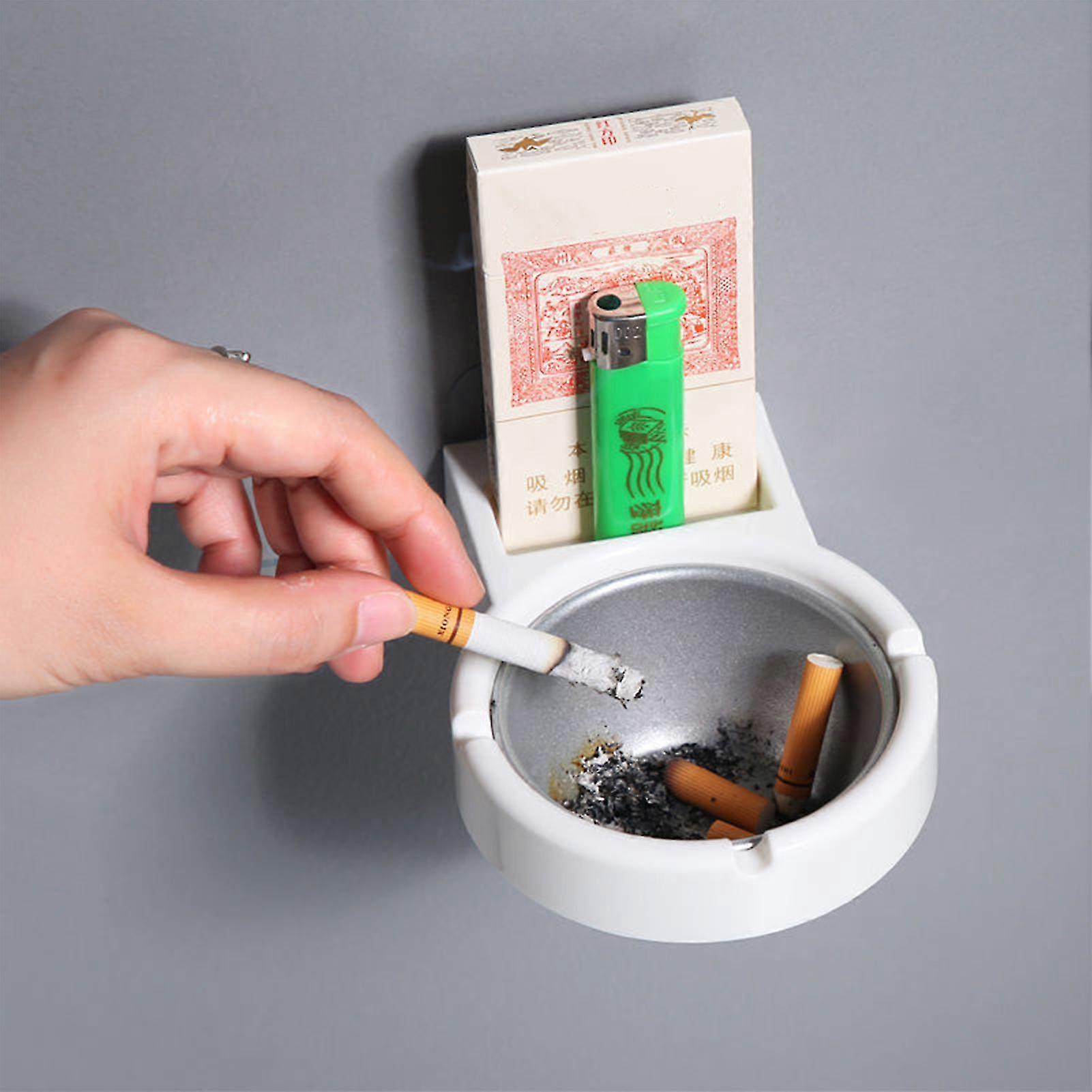 Stainless steel cigarette bin for wall mounted ashtray in plastic