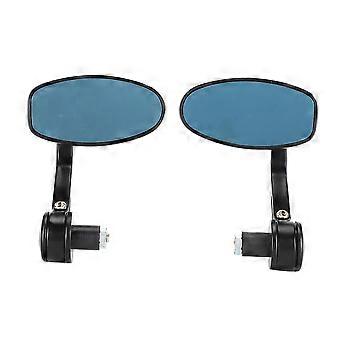 Motorcycle Handlebar Side Mirrors 0.9in Aluminum Alloy Wide Viewing Angle