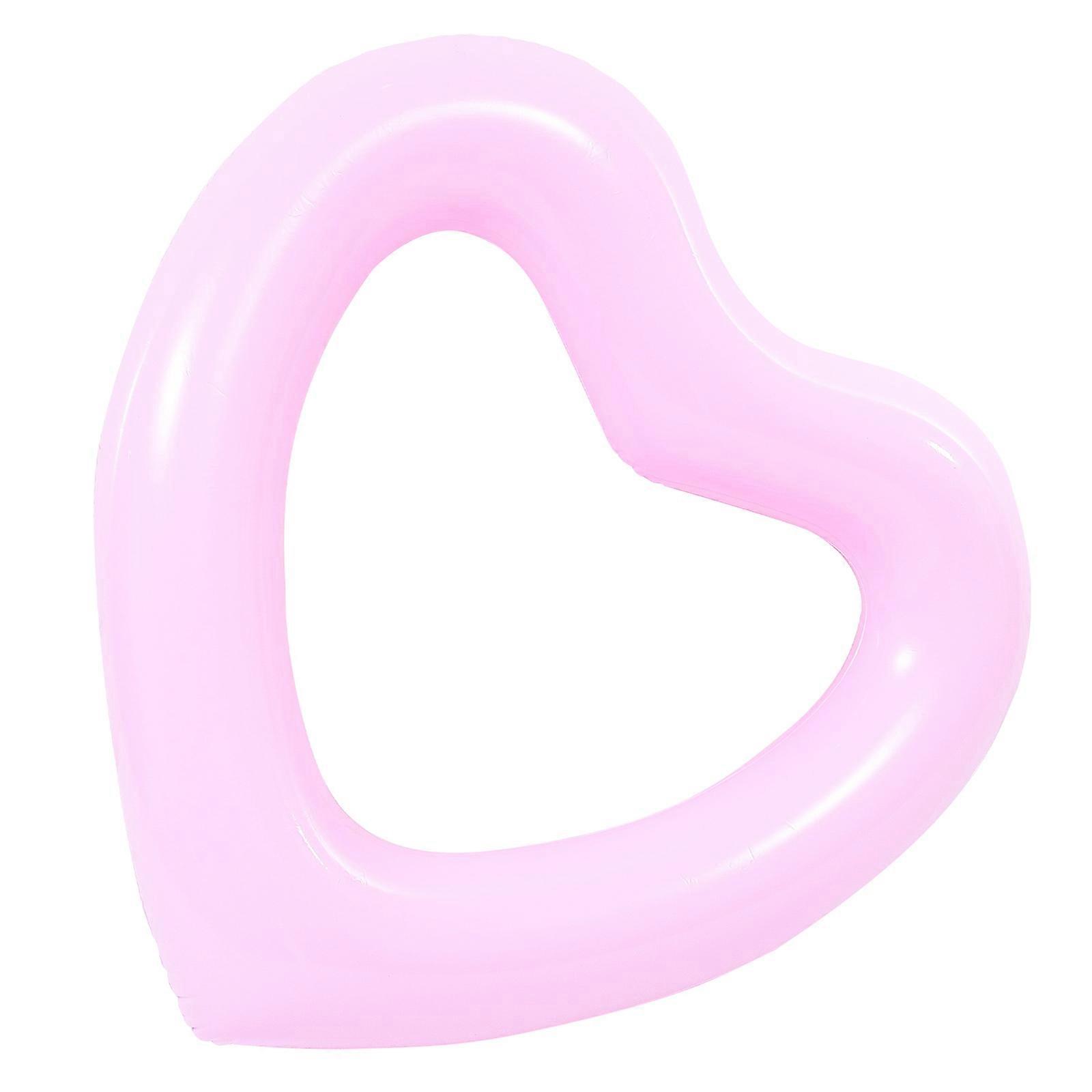 Pink Inflatable Swimming Ring Heart Shaped Pool Float for Swimming Use