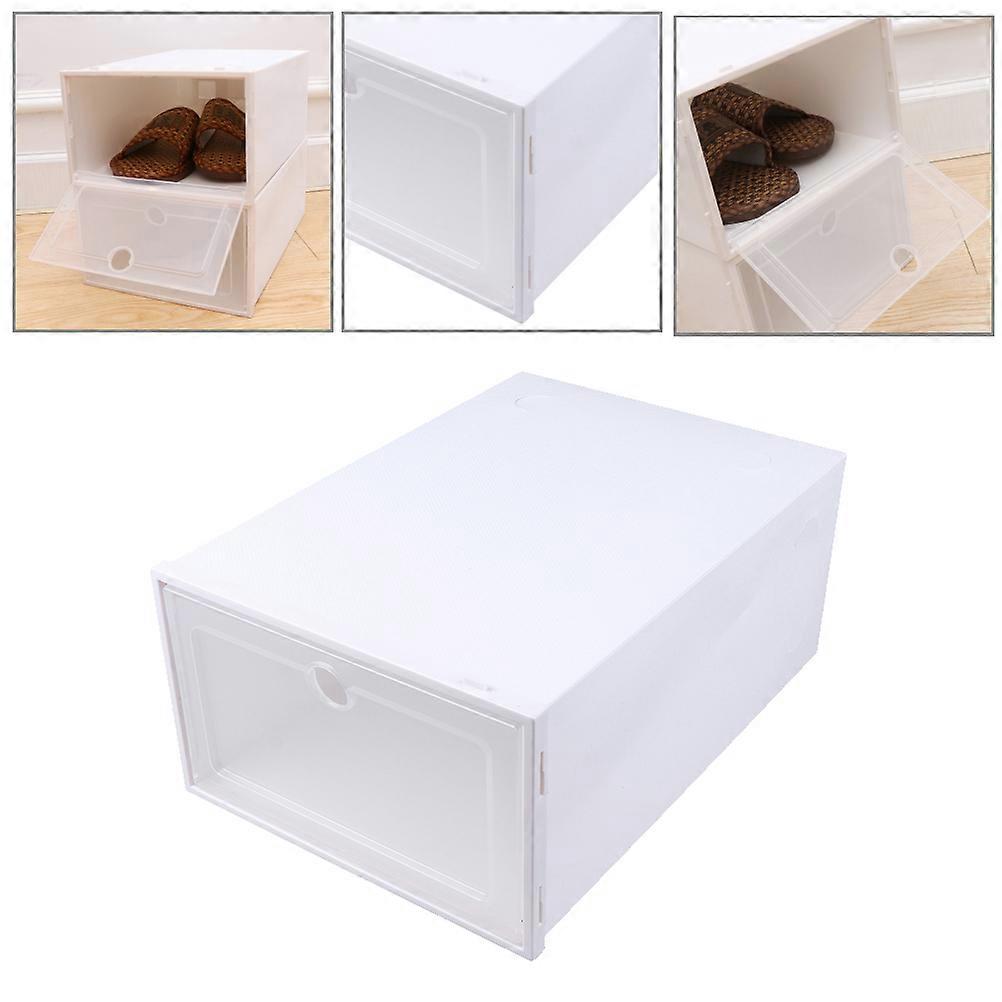 White Stackable Plastic Shoes Organizer with Drawer Design for Easy Storage and Space Saving 6pcs