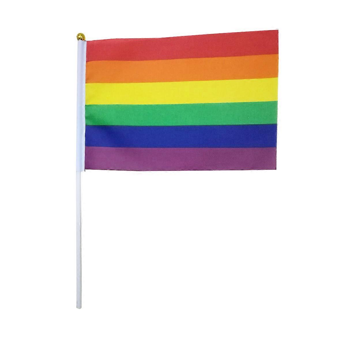 Gay Pride Parade Flags Made of Durable Polyester with Vibrant Colors and 14 x 21cm