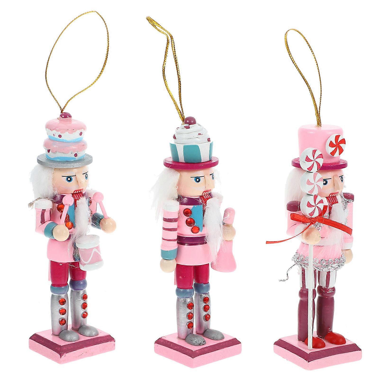 3Pcs Wooden Nutcracker Festival Decor Nutcracker Figure