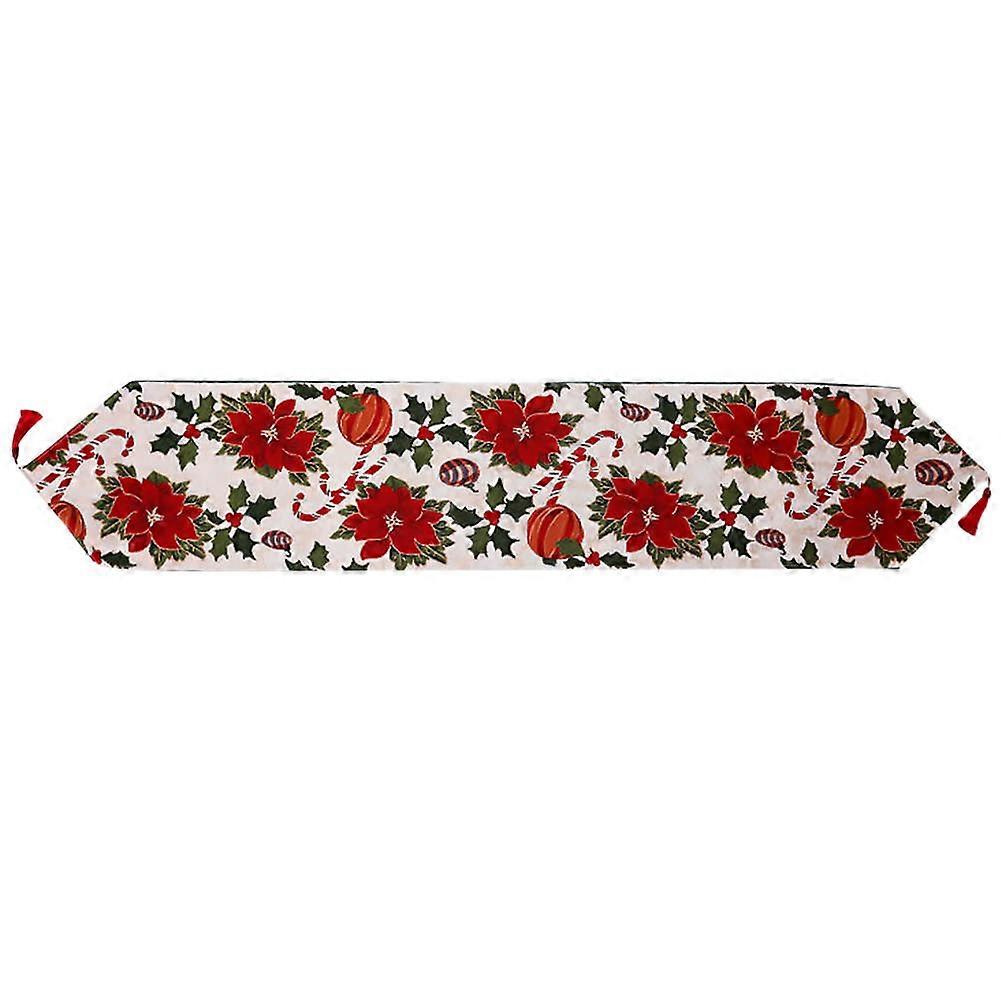 Festive Tablecloth Christmas Table Runner Multi 180x35cm Decorative Cotton Polyester 1Set