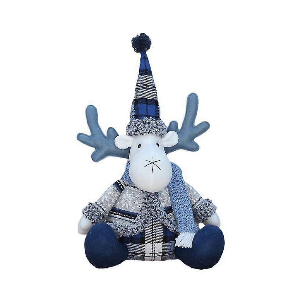 Blue Doll Christmas Tree Ornament With Pointed Hat And Long Mouth, Durable, Easy To Use, 25 x 38 cm, Window Decoration