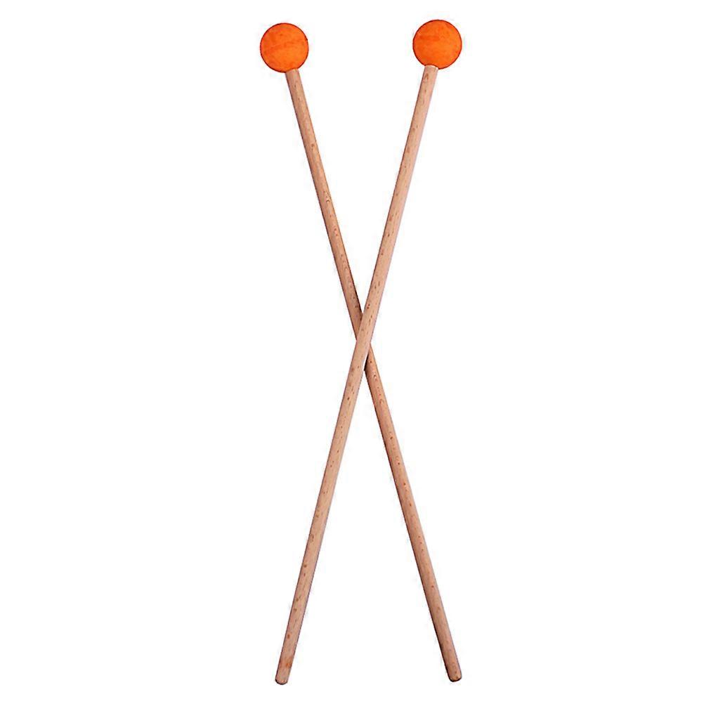 Orange Glockenspiel Mallet with Rubber Head and Wood Handle for Kids Percussion Instruments Plastic Scene Toys