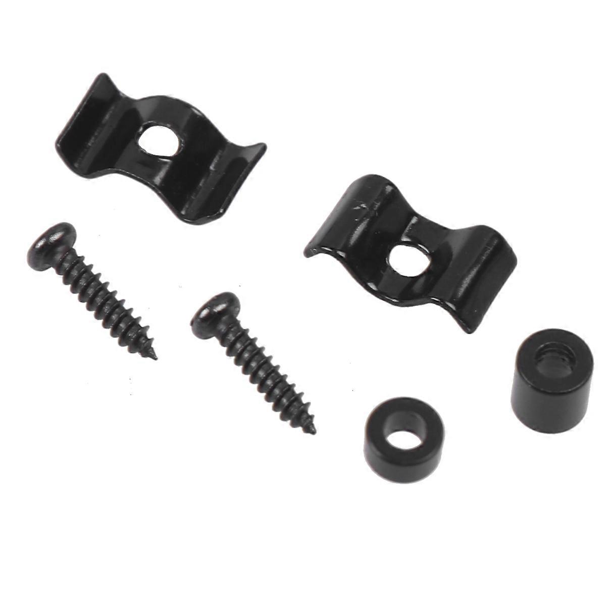 4 Sets Electric Guitar Head Press Button Stable String Buckle Lock Lead String Device Black