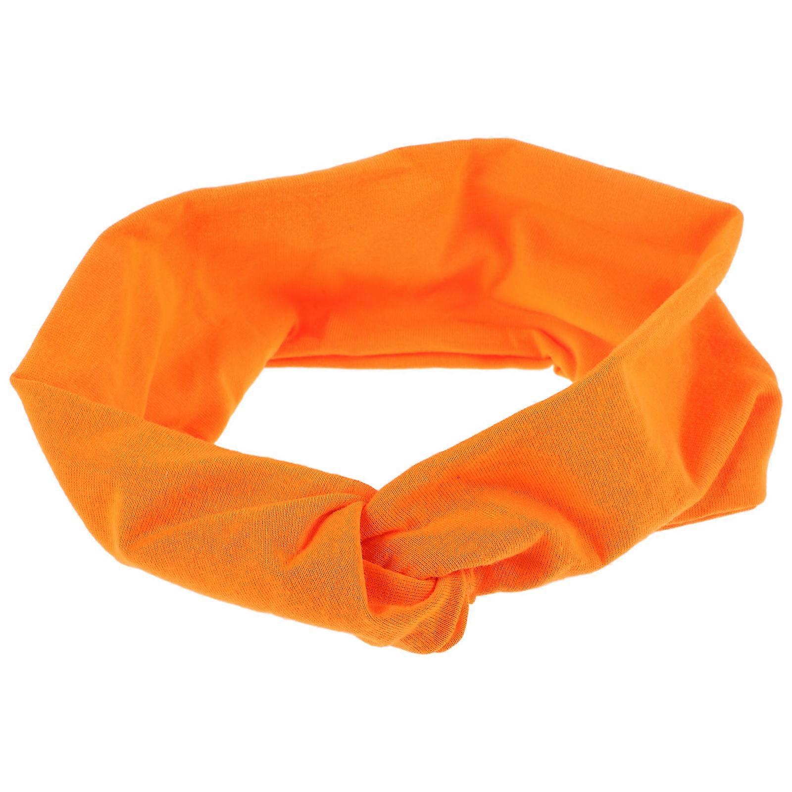 Orange Elastic Headband for Women Breathable Sweatband with Knot Design for Sports and Party 1 Piece