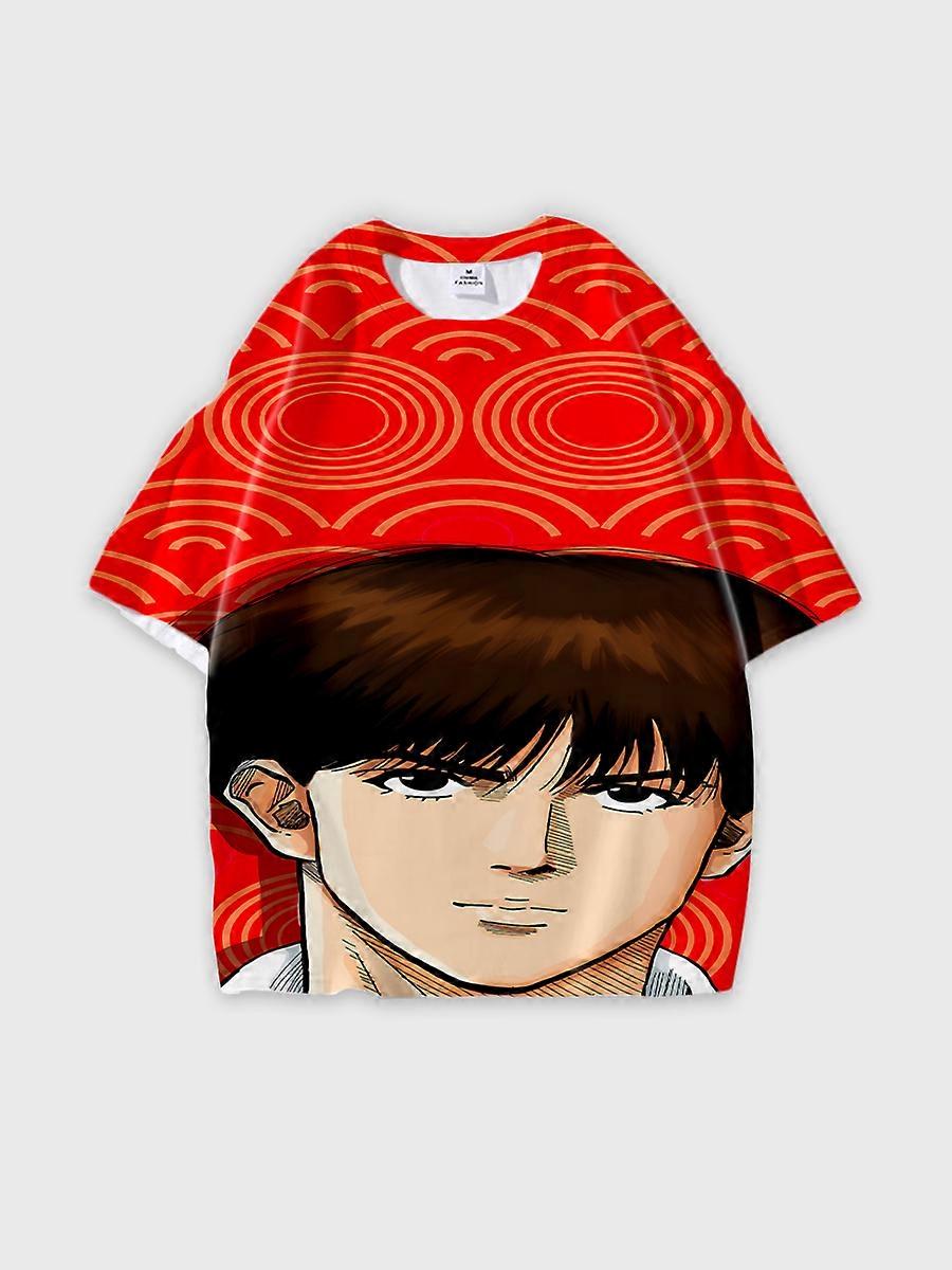 T-shirt round neck Role Pattern loose short sleeve C28