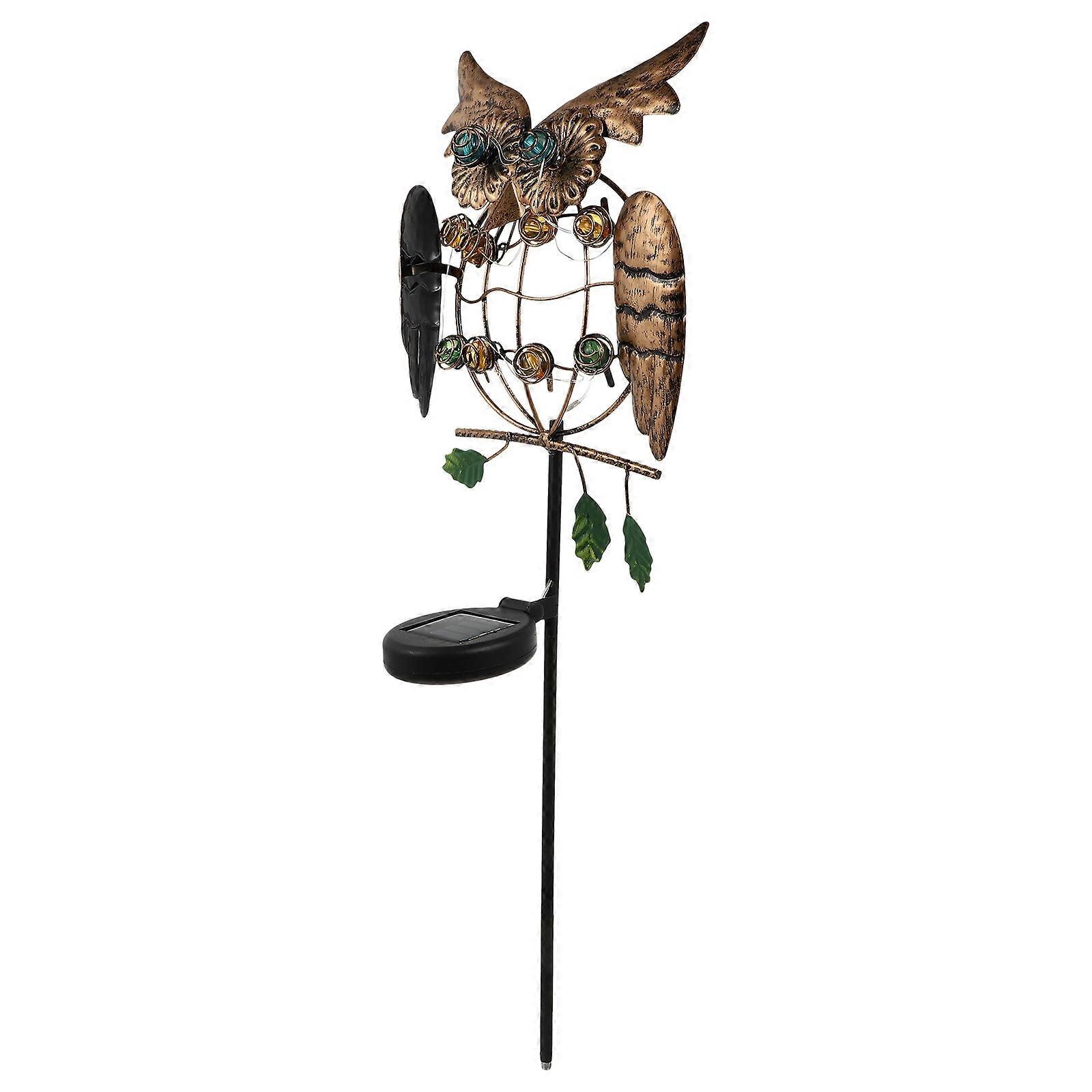 Solar Powered Owl Lamp Metal Garden Decor For Pathway Yard Lawn 85x20x6cm 1Pack