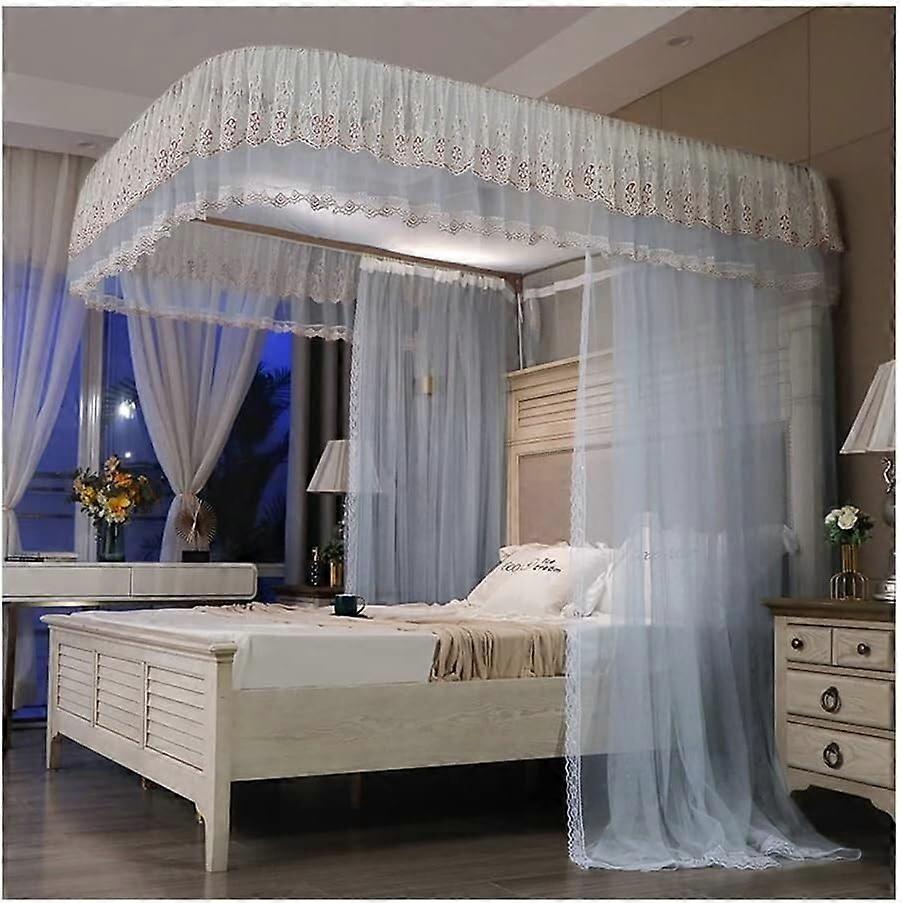 Summer bed canopy, mosquito net, single and double bed, queensize curtain (Color: Pink1, Size: 180 x 220 cm) Ref: 3227