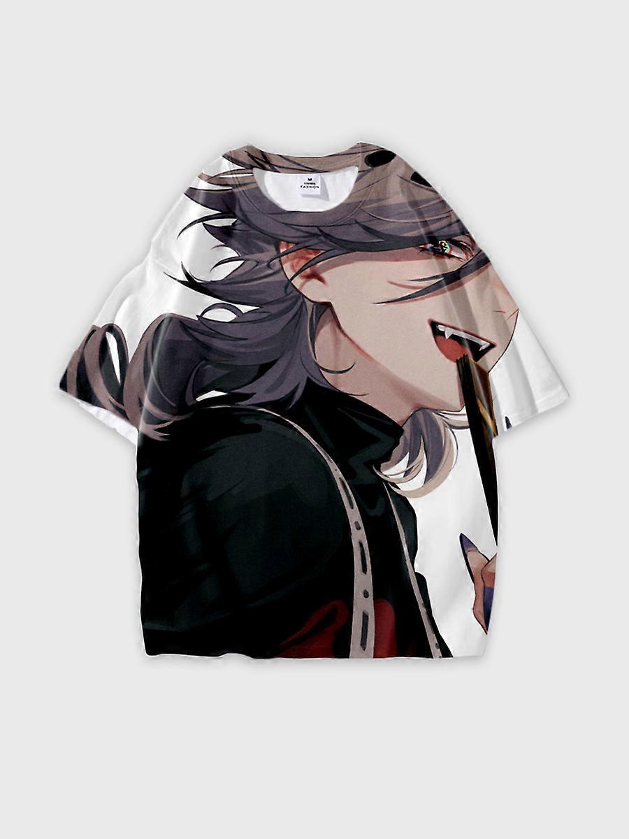 T-shirt round neck Character Pattern loose short sleeve P3372
