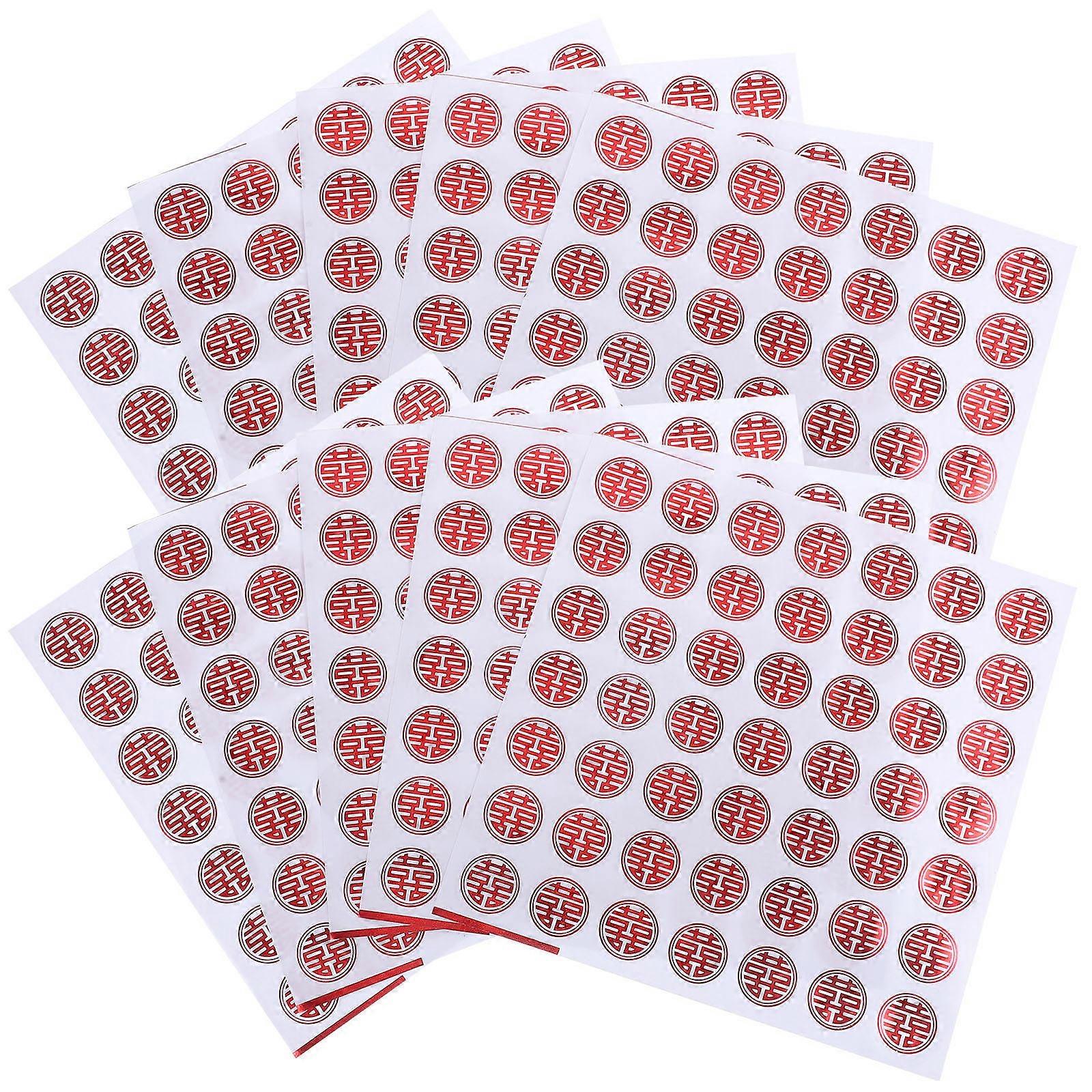 Red Envelope Stickers for Wedding Decor Made of PVC Self Adhesive Easy to Use 20 Sheets