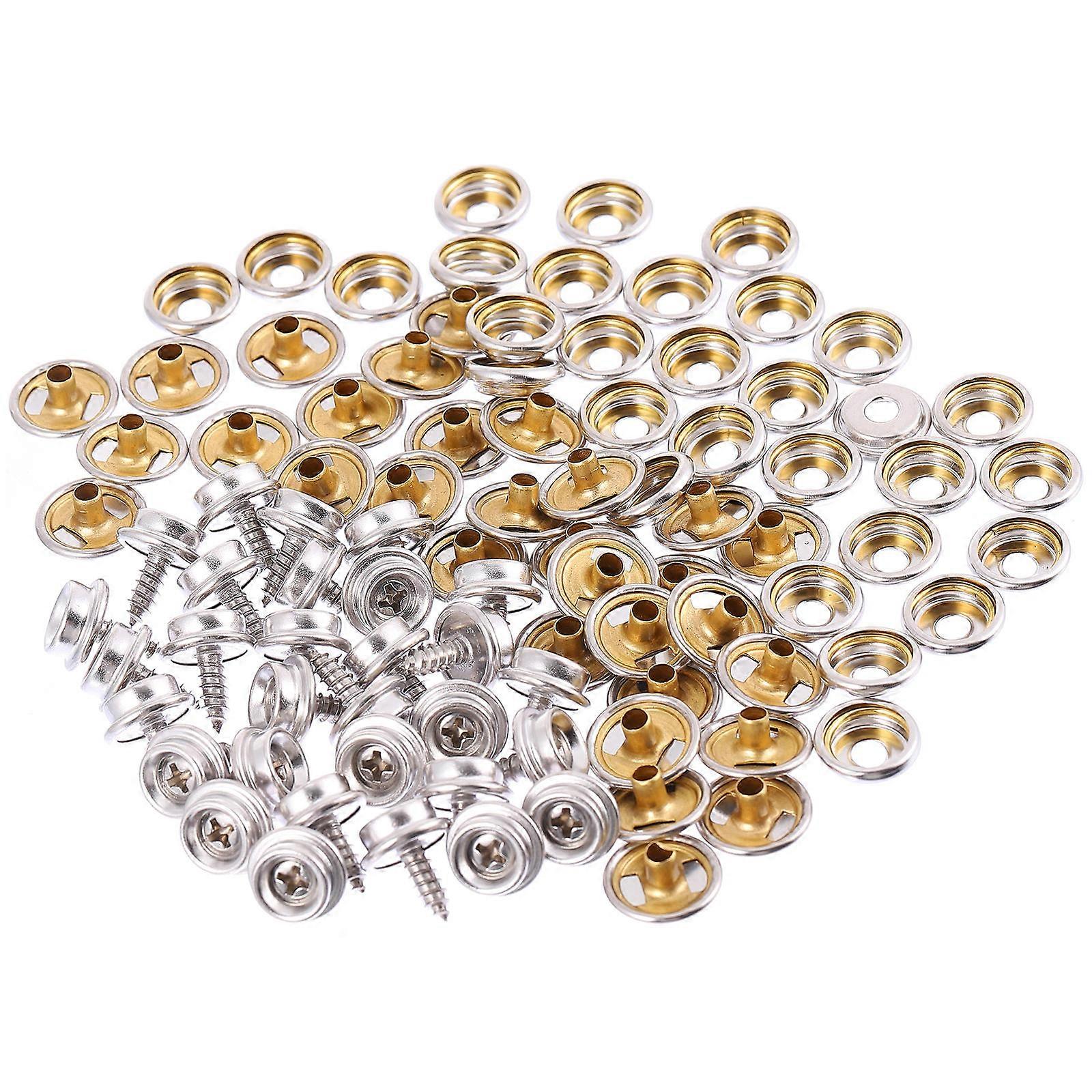 Marine Button Screws Fastening Accessories 1 Set For Tents And Yachts Craftsmanship Durable Silver