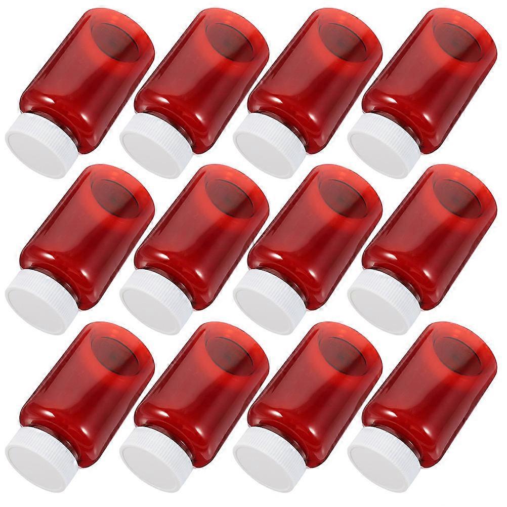 Simple Style Medicine Container Dark Red 100Ml 16Pcs
