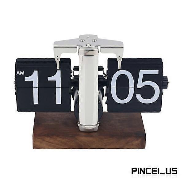 Automatic Flip Clock Retro Desktop Clock Digital Clock with Black Number Card
