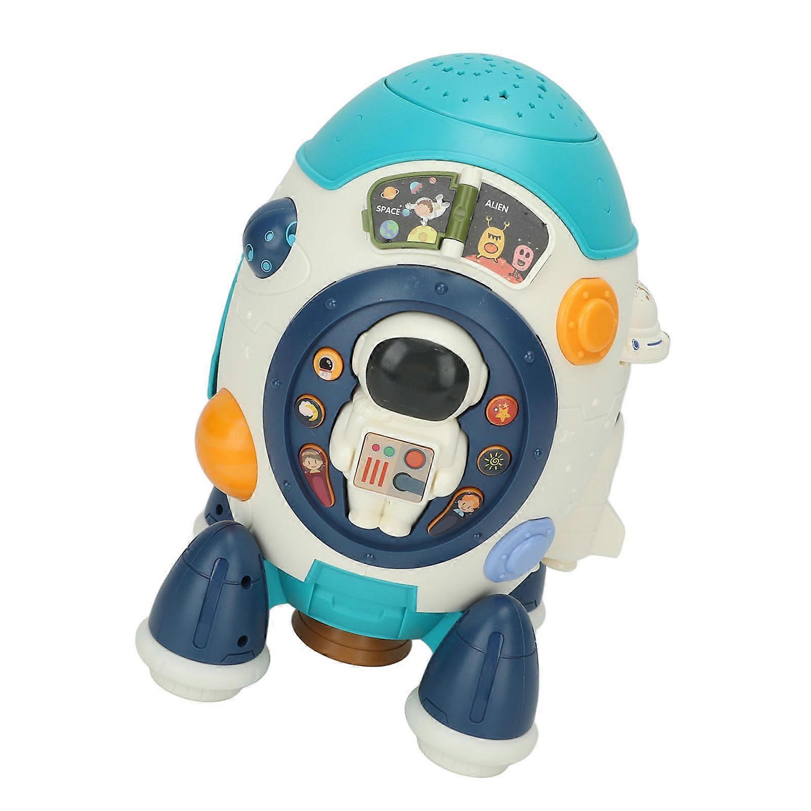 Musical Rocket Toy Portable Early Educational 19 Music Keys Space Musical Rocket Toy for Children Blue 