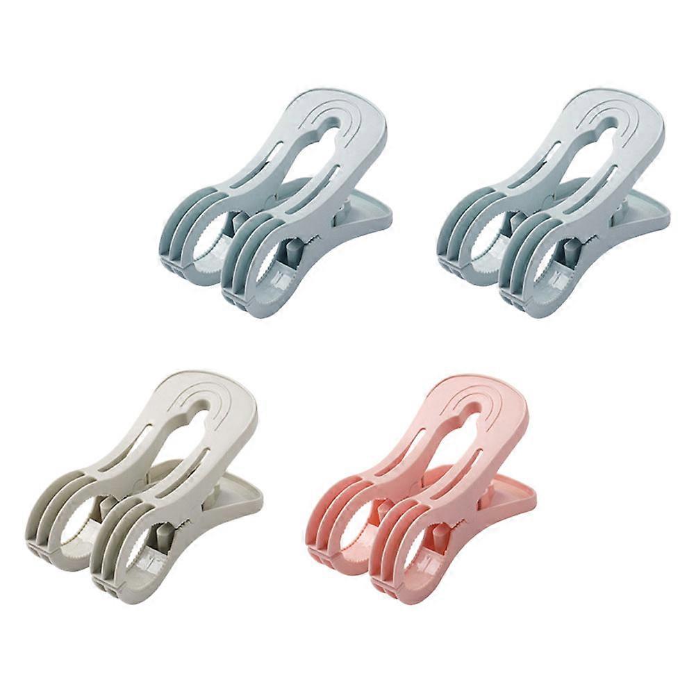 4Pcs Home Clothing Pin Quilt Drying Clips Clothes Fixing Clamps Random Color