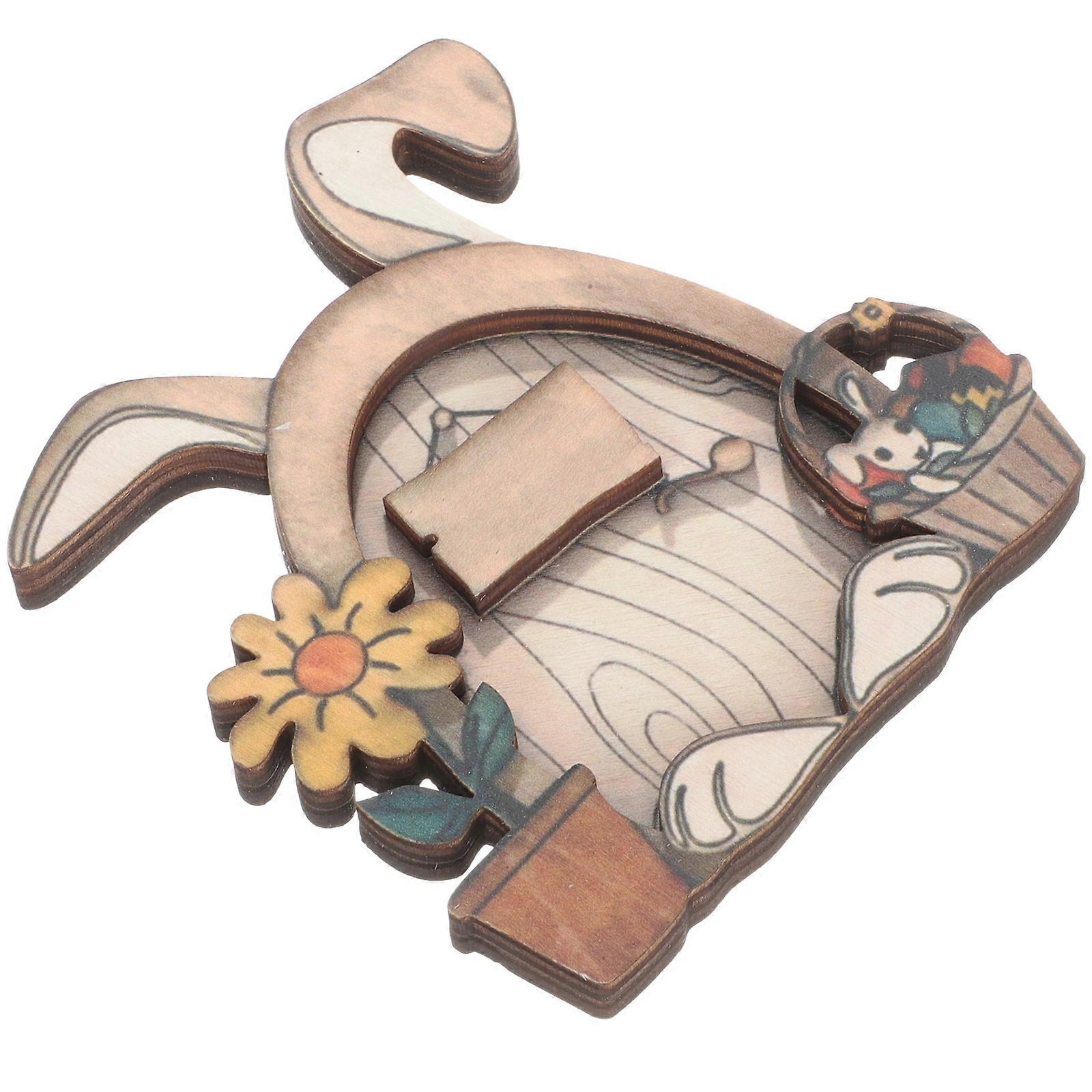 Spring Table Decorations Easter Wooden Table Centerpiece Family Home Atmosphere Enhancement Multi Rectangular 1Set