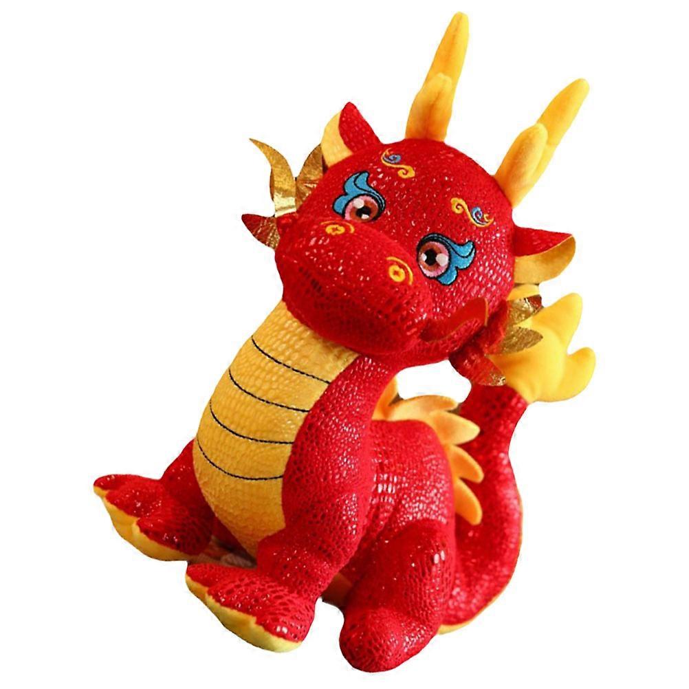 Zodiac Dragon Plush Toy Red with New Year Cheer for Home Use Stuffed Animals