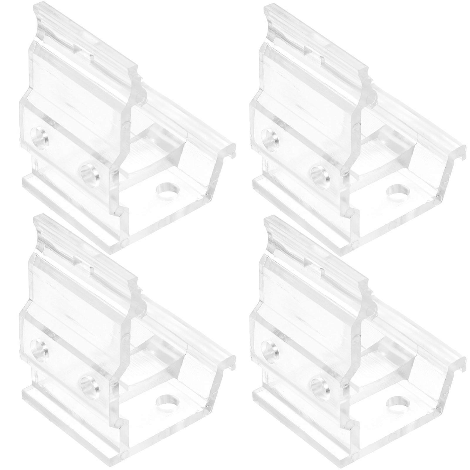 4pcs Heavy-duty Transparent Plastic Curtain Brackets for Home Use Adjustable Size