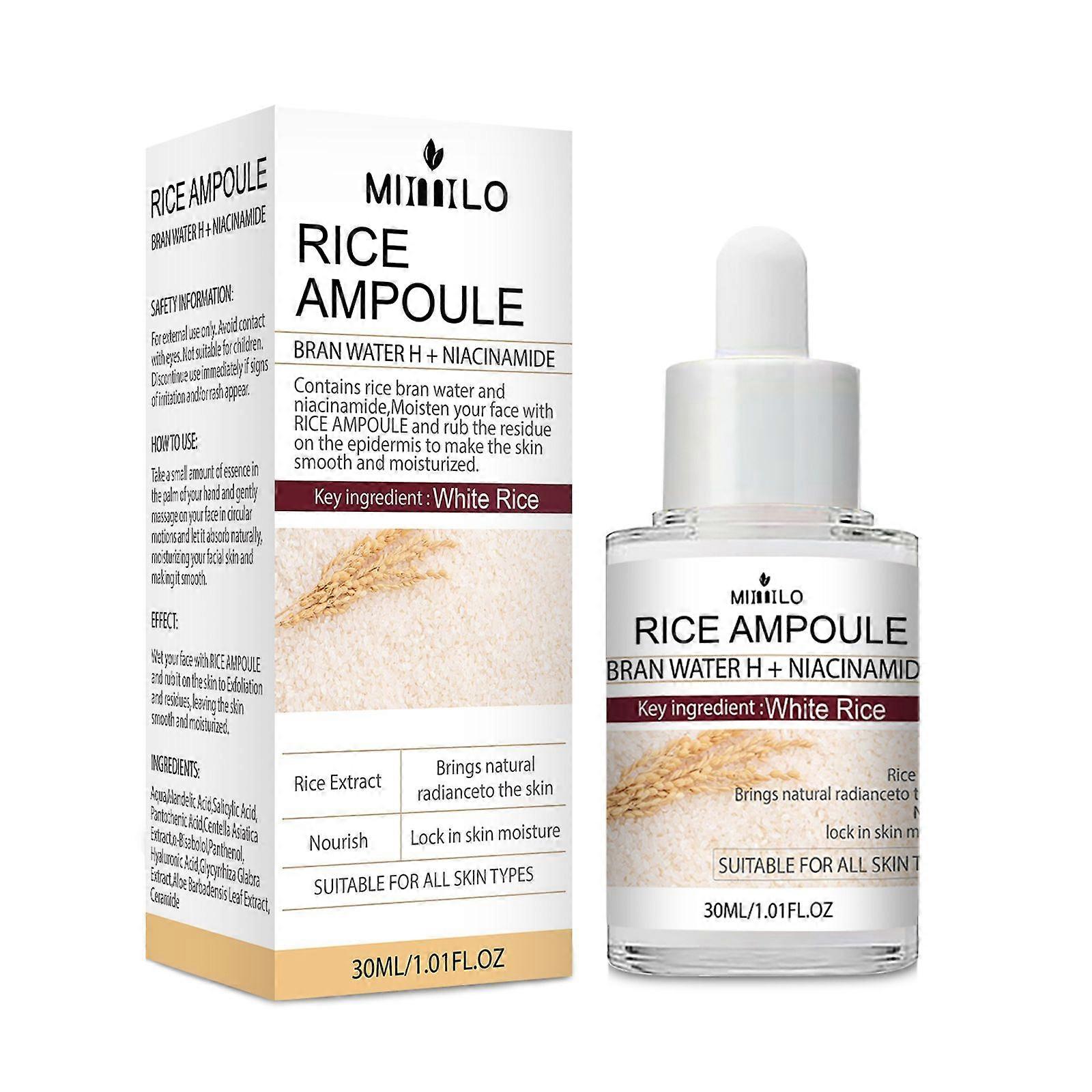 Rice Peeling Ampoule, Face Exfoliator Pore Minimizer for Face, Rice Ampoule Soft Exfoliating Face&Body Scrub Dead Skin Remover, Moisturizing, Smooth, 