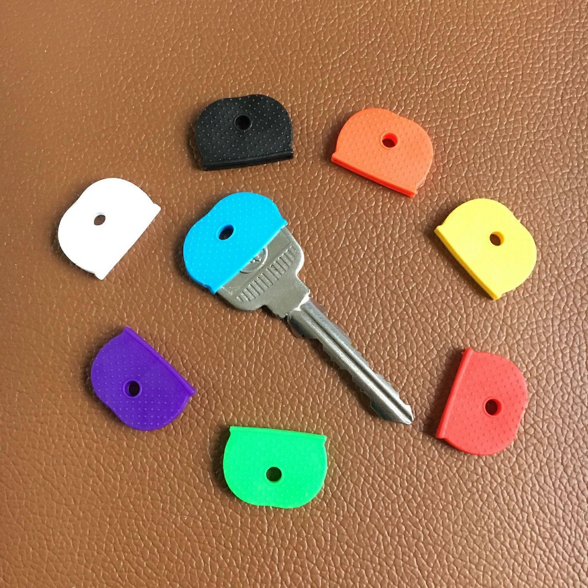 Colorful key sets, tough key rings, elastic identification rings, lucky color key caps, 8 color sets