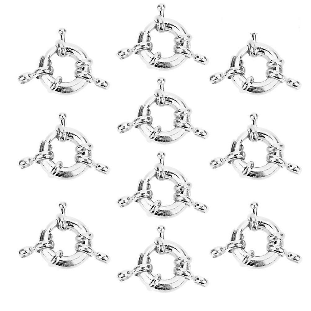 Silver Jewelry Clasps for DIY Bracelet Chain Made of Durable Iron with 4 Holes Pcs 11MM