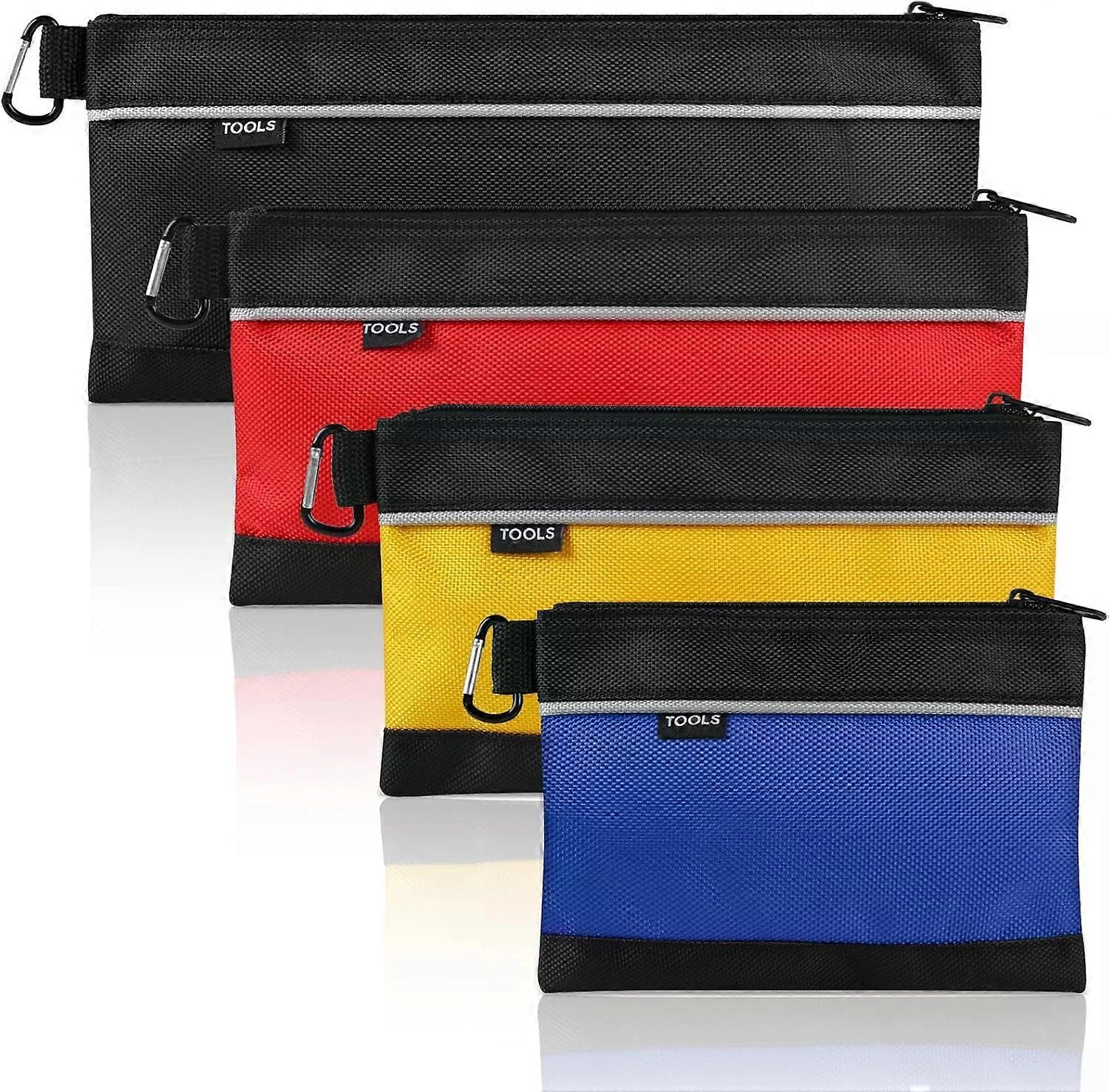 Tool Pouch, 4 Pack Small Tool Bag with Zipper, 1680D Oxford Waterproof Multipurpose