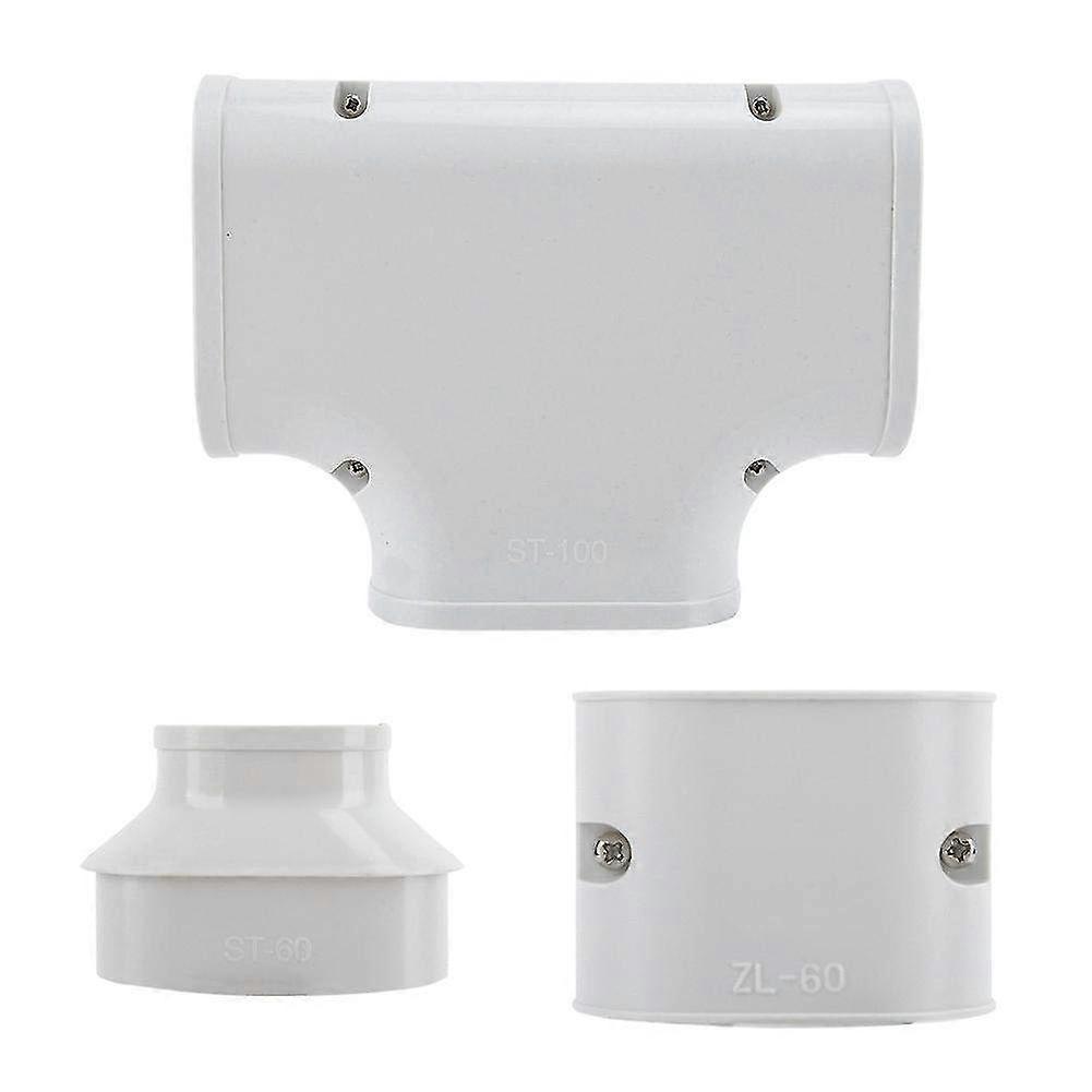 Equal Tee Ventilation Pipe Connector for Air Conditioner Ducting - Fittings Compatible with Extractor Fan Systems