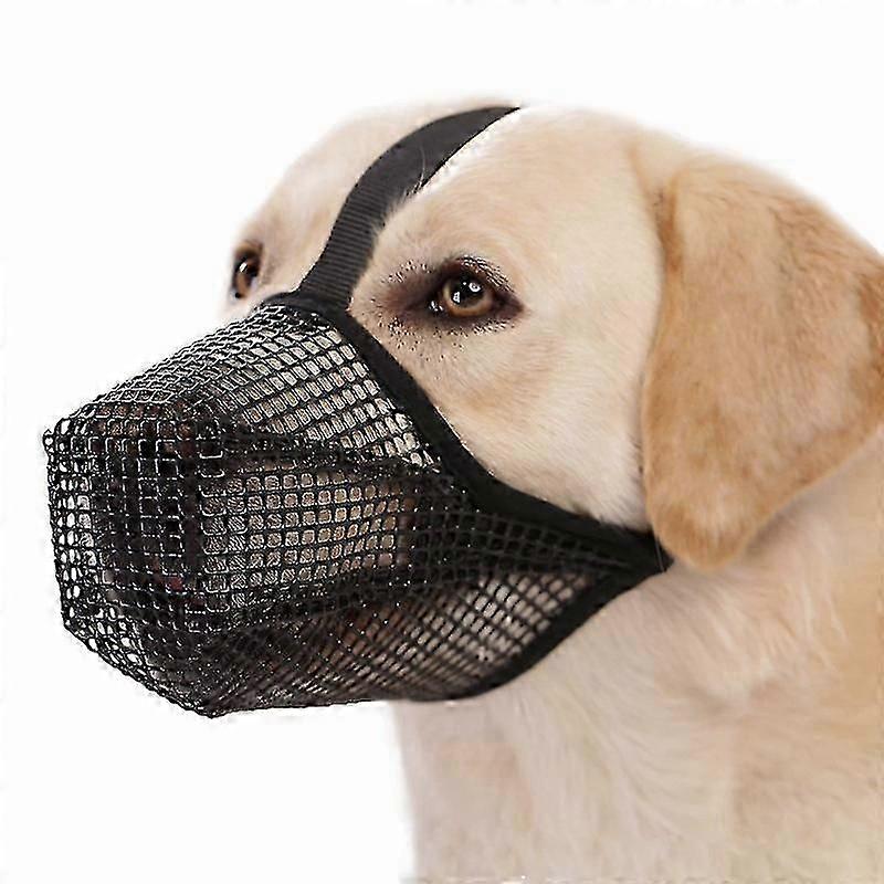 Adjustable Mesh Dog Muzzle with Shoulder Straps - Stops Chewing & Licking