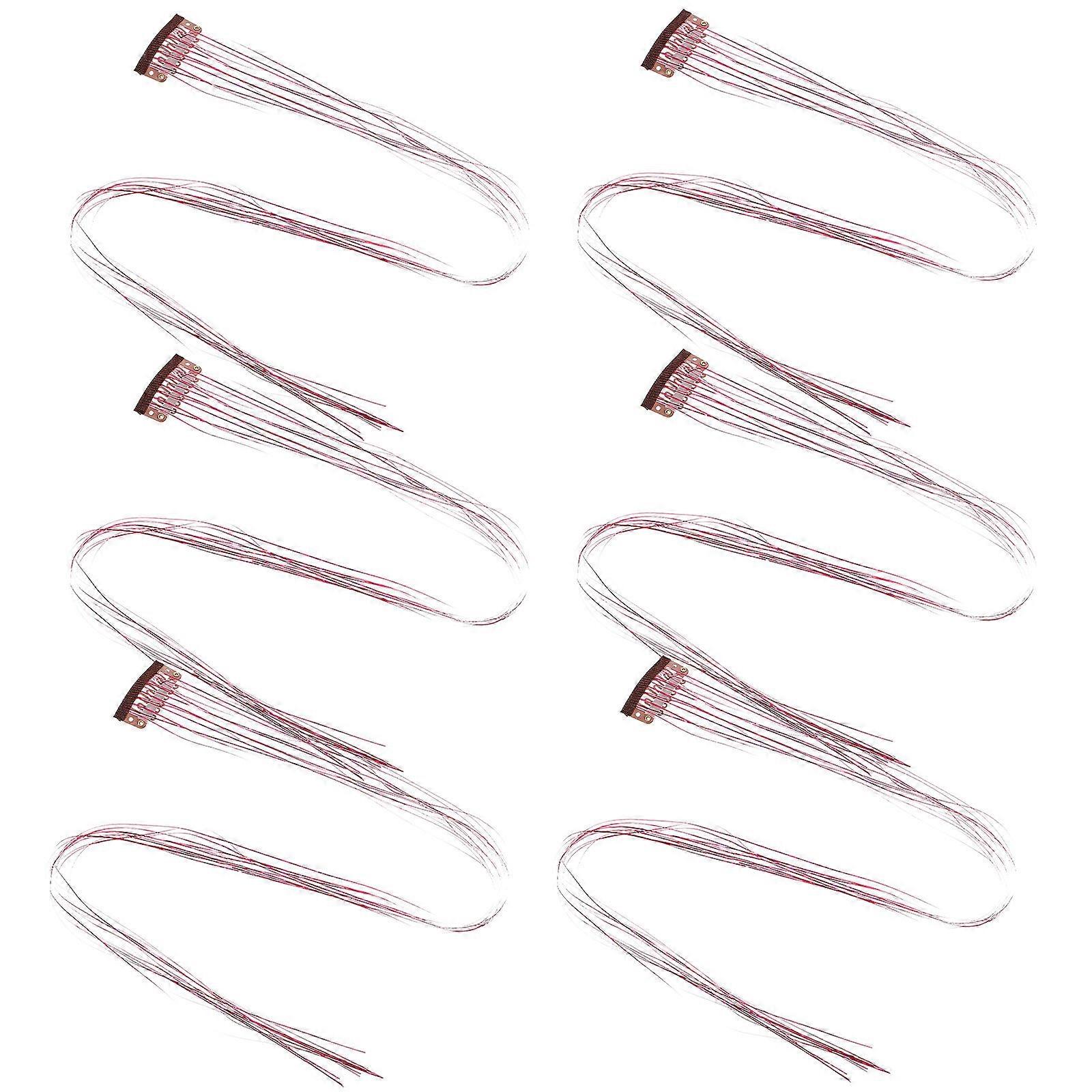 Iridescent Hair Tinsel Sparkling Hair Extension Christmas Natural Appearance Pet Material Hair Highlights 6Pcs