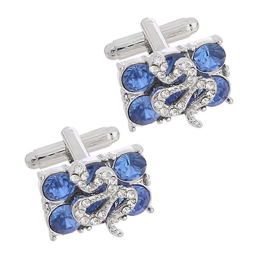Blue Alloy Cuff Links for Men with Excellent Craftsmanship and Durability Perfect for Formal Occasions 1 Pair