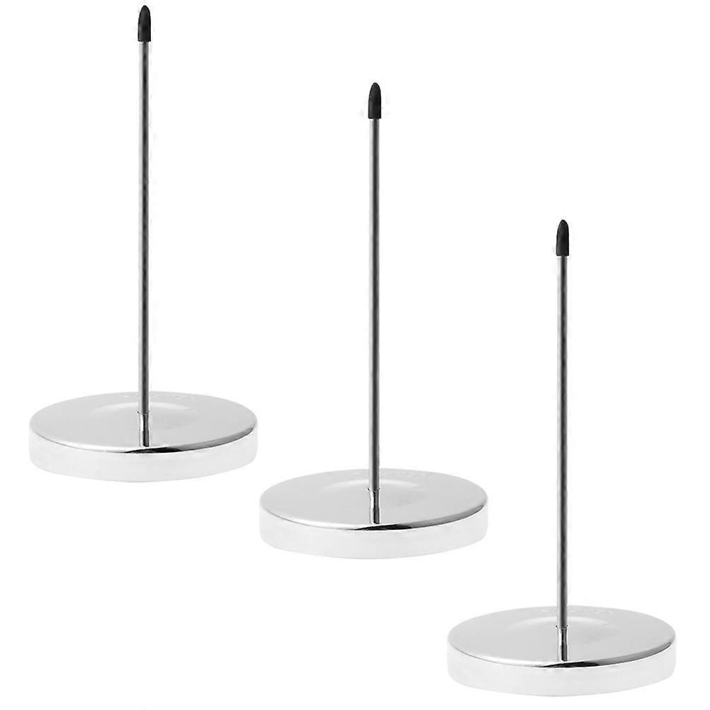 Sturdy Stainless Steel Memo Holders for Office Use with Stable Base Silver Color 3pcs