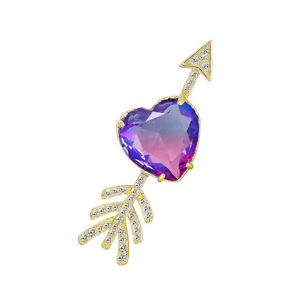 Broche Flèche Coeur Bijou à Porter Accessoire Violet