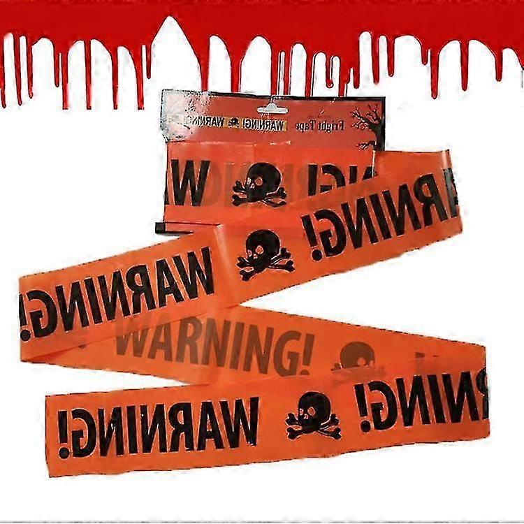 Halloween Warning Tape Signs Halloween Props Window Party Danger Warning Line Halloween Decoration 580x8.5cm (2pcs)