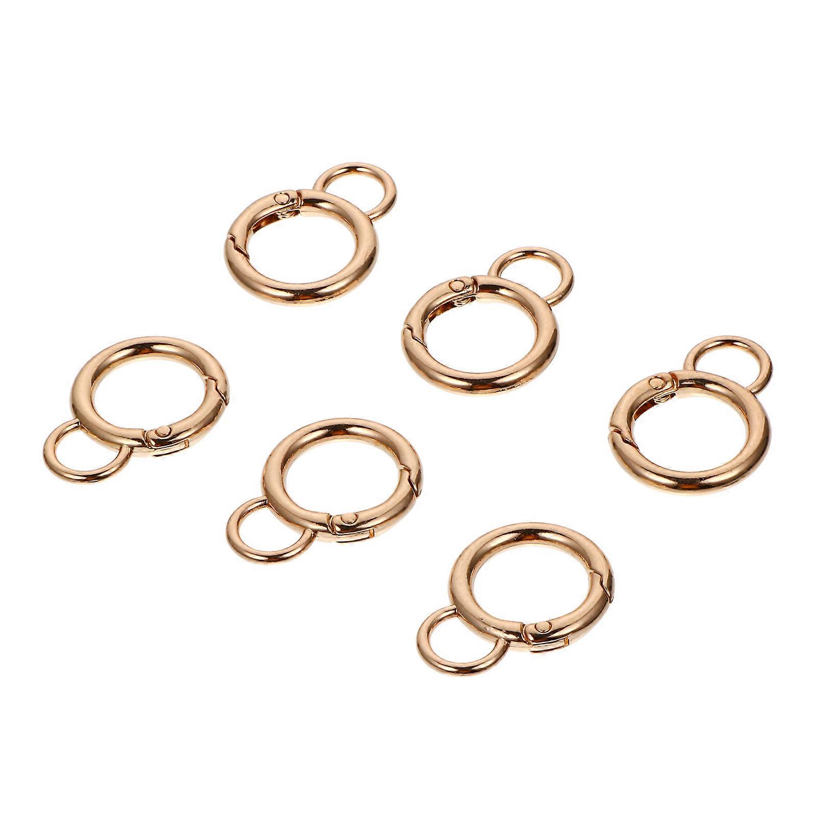 6pcs Metal Spring Hook Buckles with Gourd Design Snap Hooks for Keyring and Suitcase