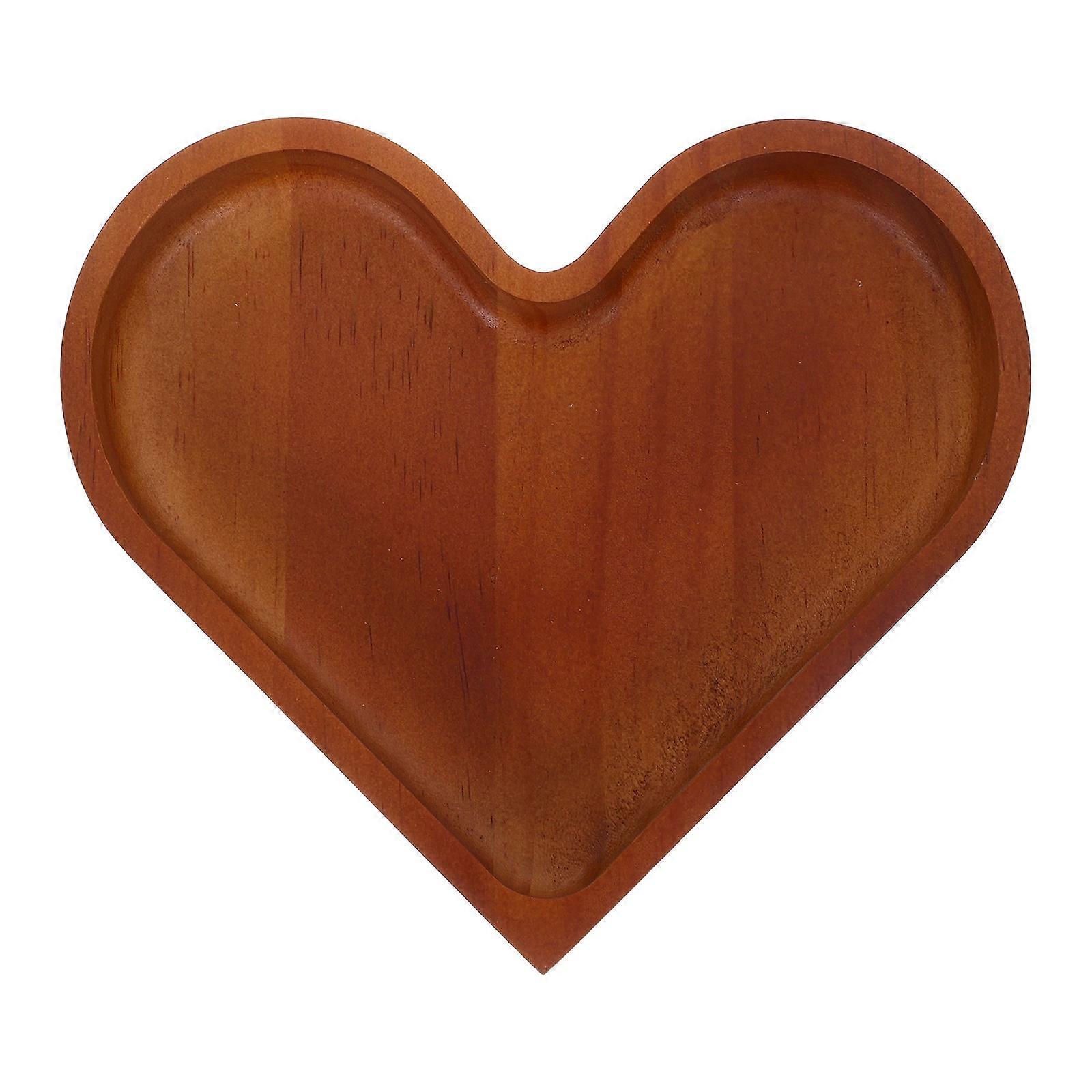 Heart Shaped Pine Wood Serving Tray – Lightweight Decorative Candy Holder for Valentine's Day, Romantic Snack Plate, Jewelry Dish for Weddings and