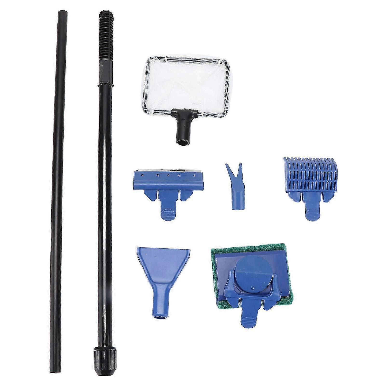All-in-One Multi-Function Aquarium Cleaning Tool - Soft Fish Tank Brush & Retractable Gravel Rake for Effortless Maintenance