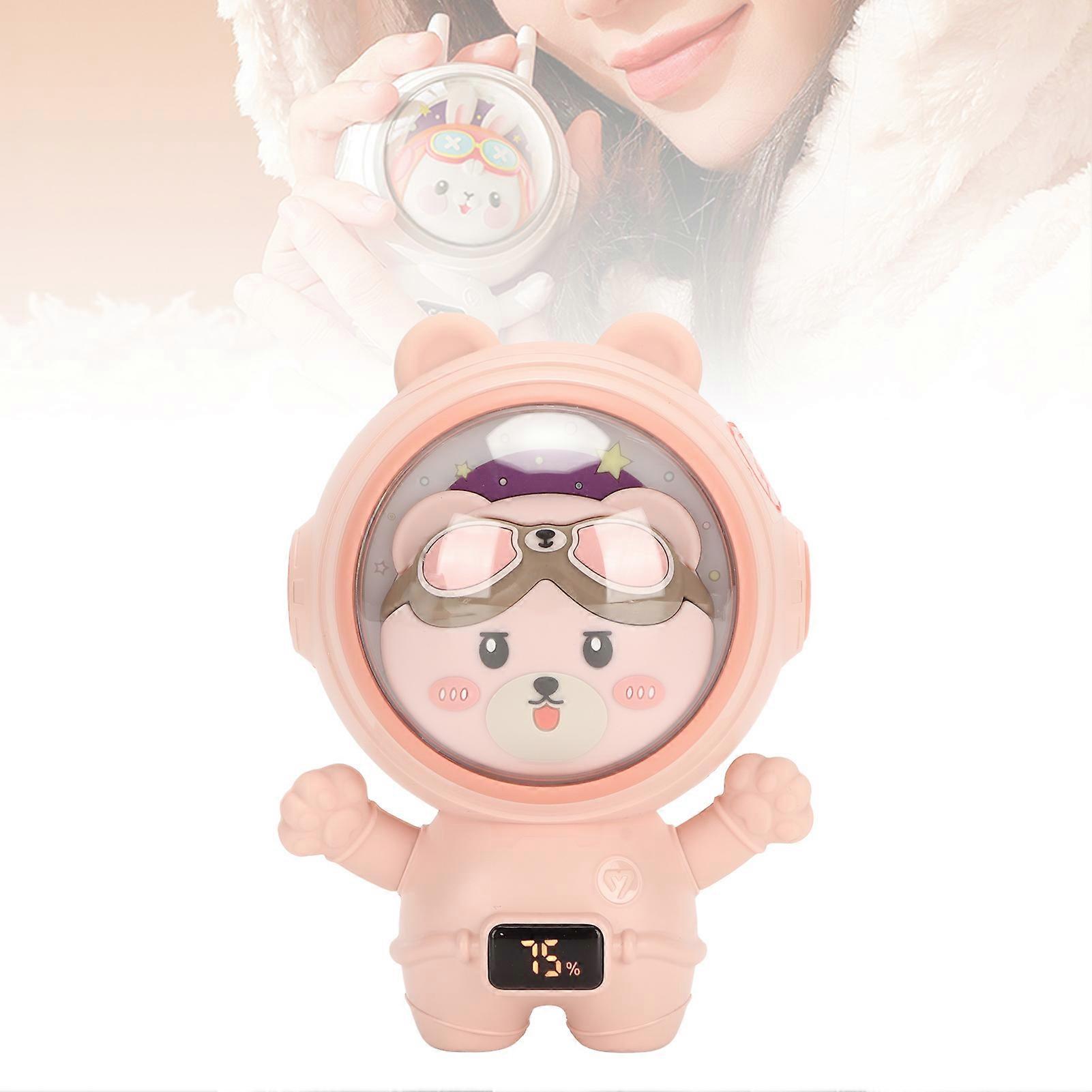 USB Hand Warmer Rapid Double Sided Heating Three Levels Adjustable Rechargeable Digital Hand Warmer for School Space Bear 