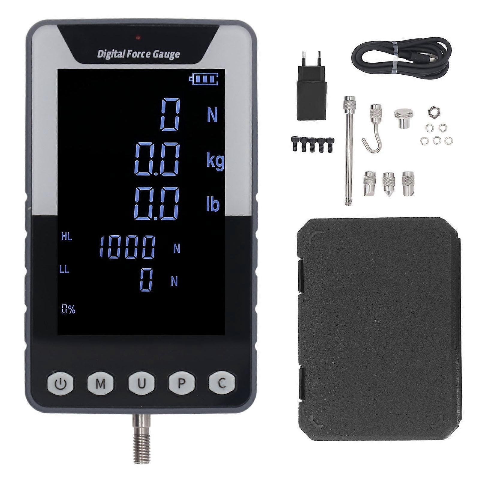 50N Digital Force Gauge Pull Push Meter 3 Measurement Modes Electronic Force Tester N Kg Lb Display