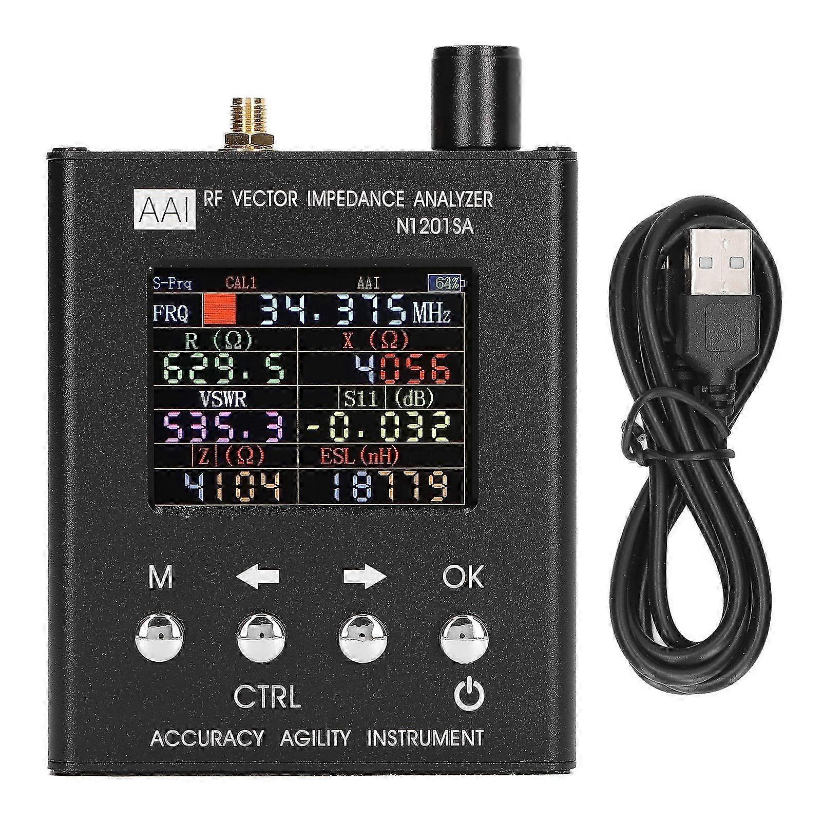 2025 RF Vector Impedance Analyzer 2.4 Inch Screen ANT SWR Antenna Analysis Tester USB Charging 137.5MHz2700MHz