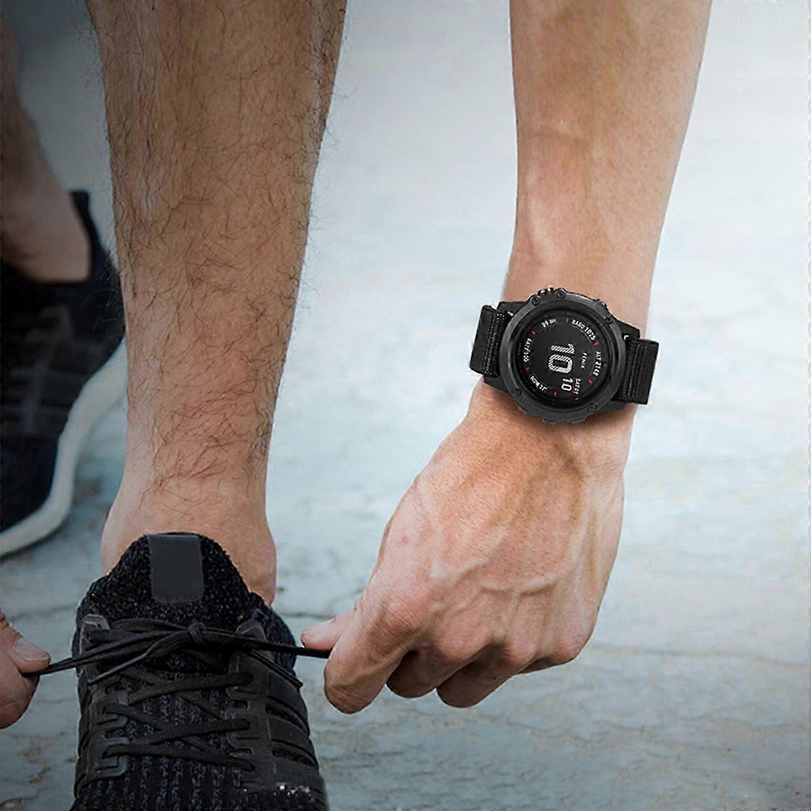 Nylon Watch Band Strap for Garmin Forerunner 945 Soft Hook Loop Belt