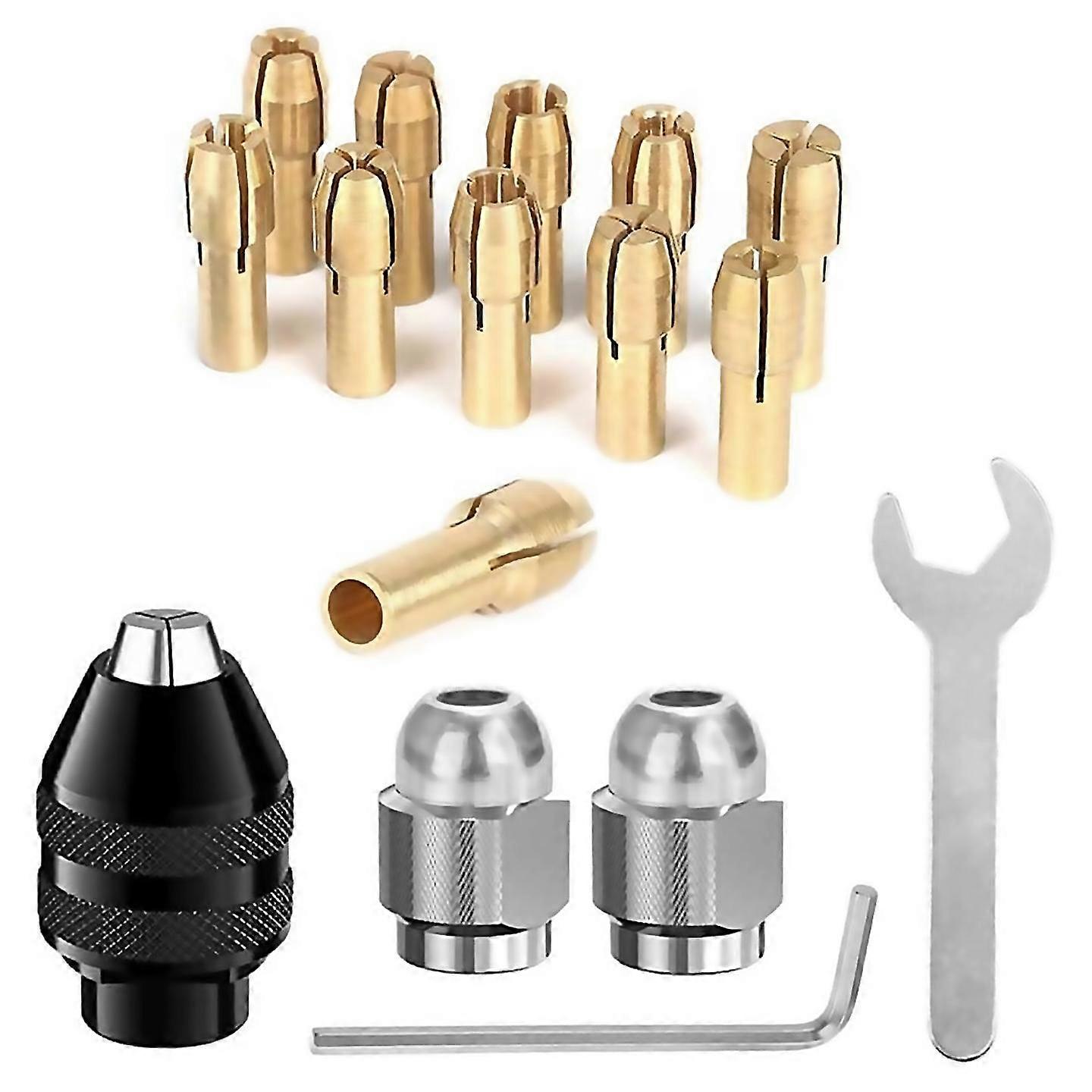 For 16pcs drill chuck collet set 4486 keyless quick change chuck rotary tool with 4485