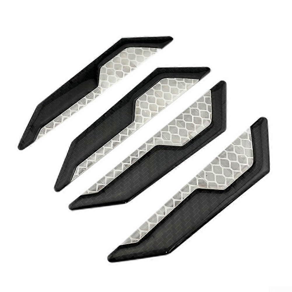Reflective Car Door Edge Protectors 4-Piece Set Easy To Install White
