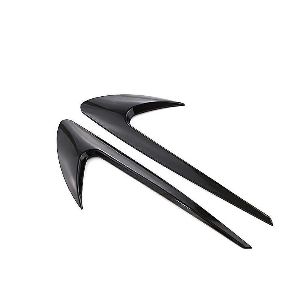 Wind Vane Air Badge Emblem, 2-Piece V8 Decor, For AMG GT S ML SL CLA GLA SLK SLS CLS W220, Bright Black Cover