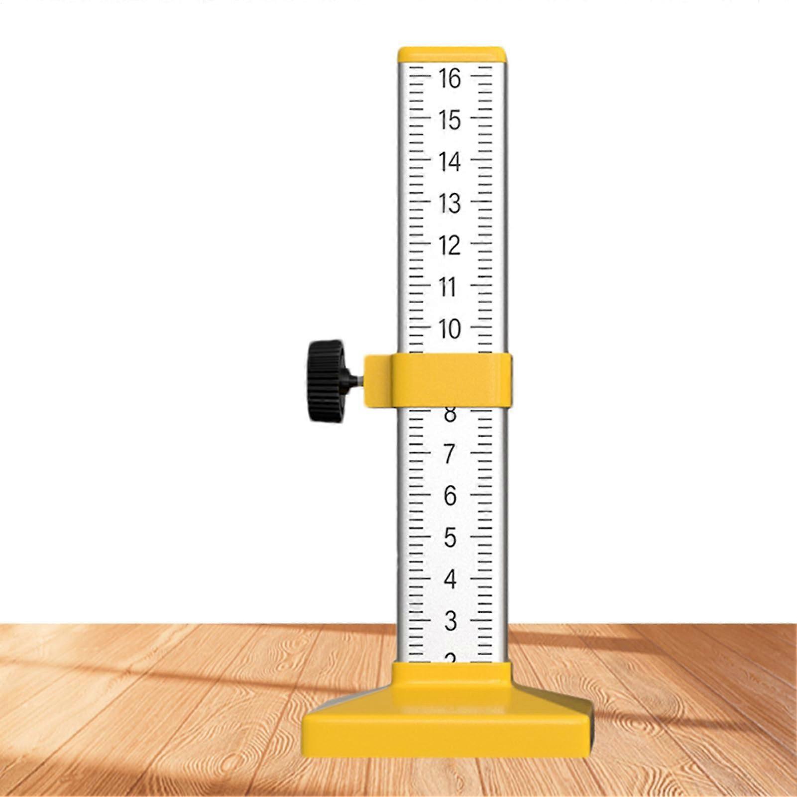 Floor Tile Laying Ruler with Double-Sided Clear Scale, Aluminum Alloy Contoured Mason Ruler for Accurate Wall and Floor Tile Installation, Yellow